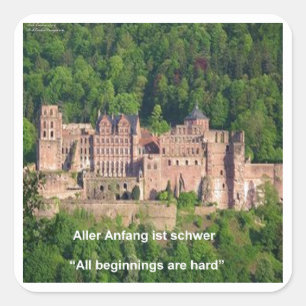 Sticker Carré Château de Heidelberg En allemand & dicton alleman
