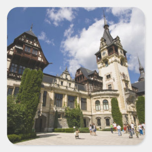 Sticker Carré Château de Peles du 18e siècle, Sinaia, Roumanie,