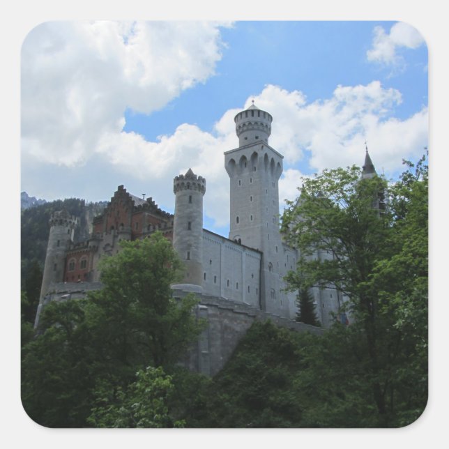 Sticker Carré Château du Neuschwanstein (Devant)