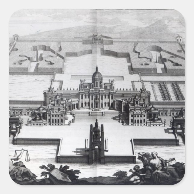 Sticker Carré Château Howard, de 'Vitruvius Britannicus (Devant)