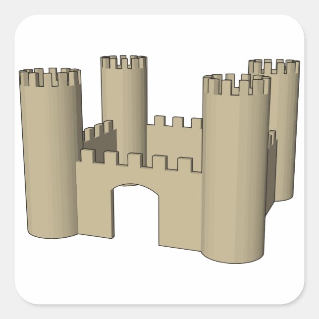 Sticker Carré Château ouvert (Devant)