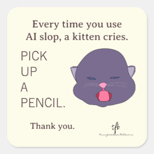 Sticker Carré #ChatonsContreLaFouleIA III