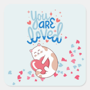 Sticker Carré Chats aimés