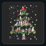 Sticker Carré Chats amusants Arbre de Noël Ornement Décor Cadeau<br><div class="desc">Chats amusants Arbre de Noël Ornement Décor Cadeau</div>