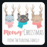 Sticker Carré Chats De Vacances 'Meowe Christmas' En Antlers Per<br><div class="desc">Le thème des vacances pour les amoureux de les chats ! Les petits bonbons vêtus de bois et de chandails font un adorable accent pour vos sentiments de Noël humoristiques. Étendre la joie avec des pastels lumineux et ludiques. Nous vous souhaitons un Noël Meowy et une Bonne Année de Mew...</div>