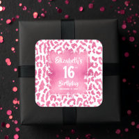 Chaud Pink Leopard Sweet 16 Anniversaire