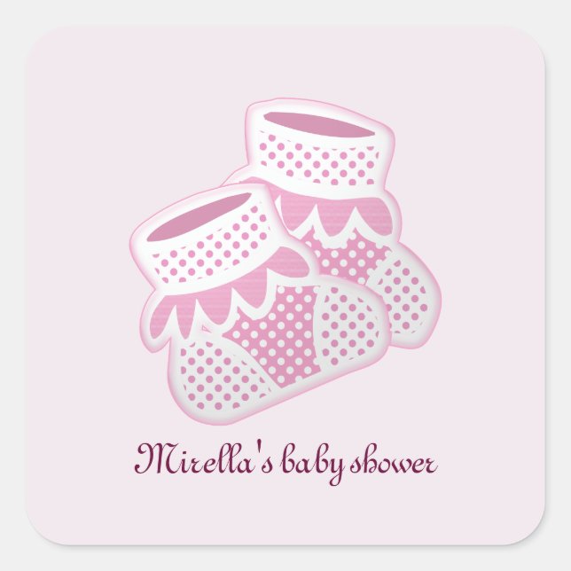 Sticker Carré chaussettes pour bébé roses (Devant)