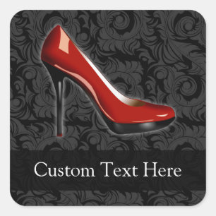 Sticker Carré Chaussure rouge Sassy