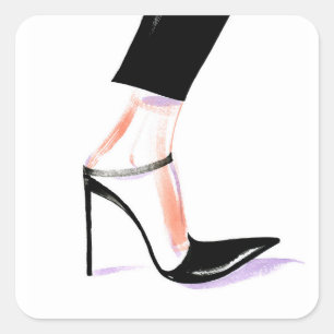Sticker Carré Chaussures à talon élevé pour femmes