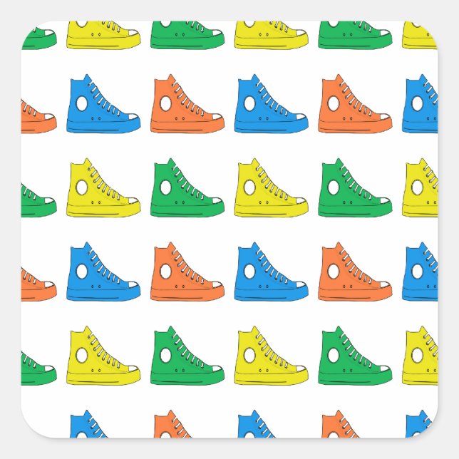 Sticker Carré Chaussures colorées (Devant)