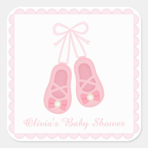 Sticker Carré Chaussures fille mignonne Ballerina Baby shower Ét