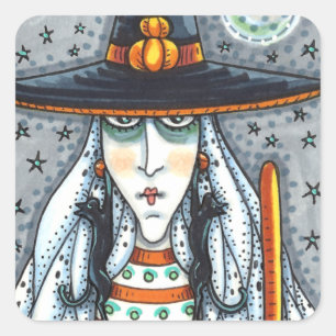 Sticker Carré CHAUSSURES HALLOWEEN éffrayantes, PORTANT DE LA BI