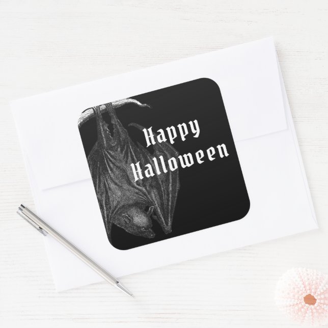 Sticker Carré Chauve-souris gothique Halloween (Enveloppe)