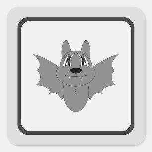 Sticker Carré Chauve-souris mignonne