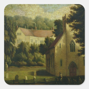 Sticker Carré Chawton House and Church, 1809