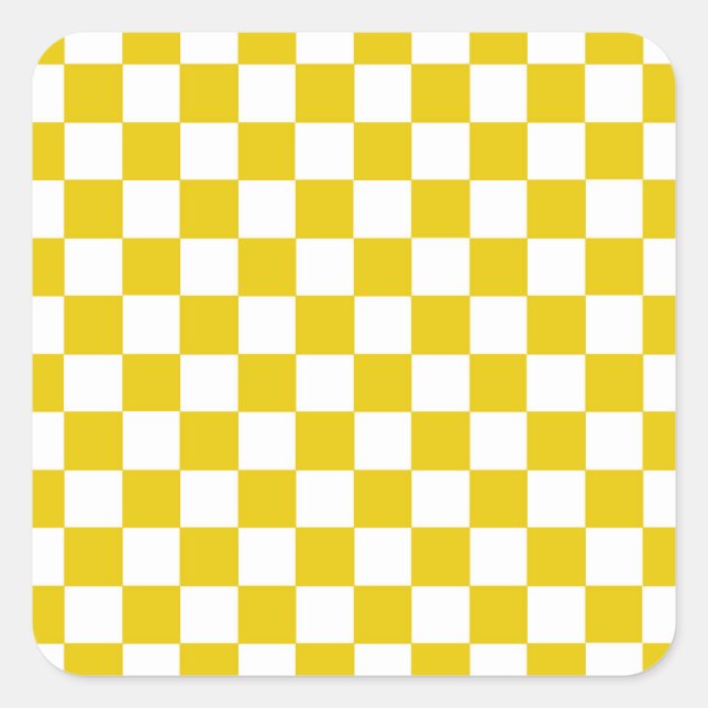 Sticker Carré Checkered Gold and White (Devant)