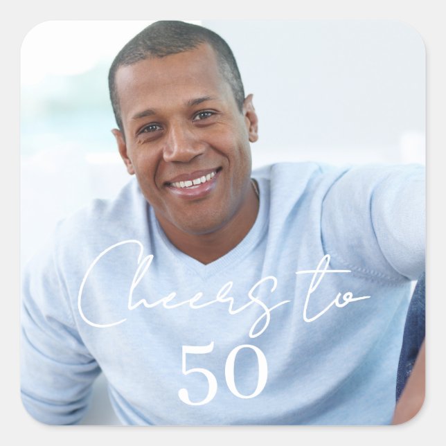 Sticker Carré Cheers photo birthday party (Devant)