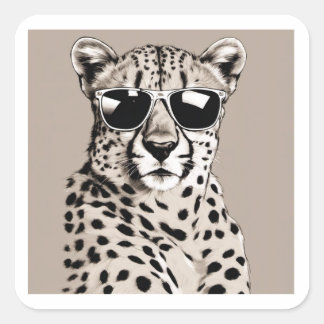 Sticker Carré Cheetah Diva