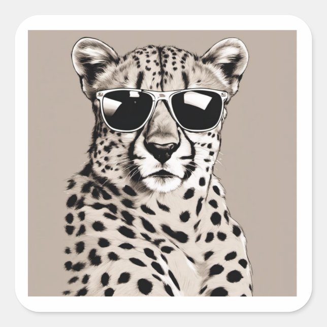 Sticker Carré Cheetah Diva (Devant)