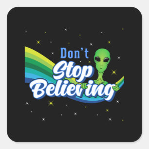 Sticker Carré Chef Alien Ufo Espace Aliens 51 Drôle cadeau