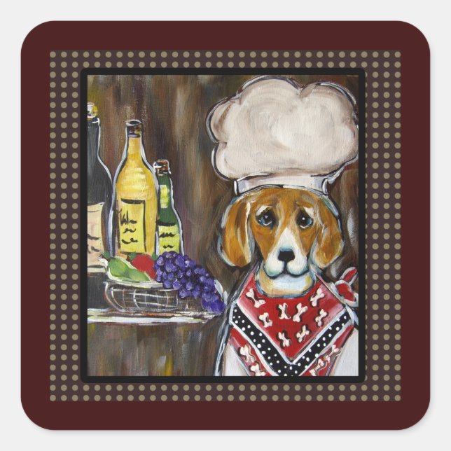 STICKER CARRÉ CHEF BEAGLE (Devant)