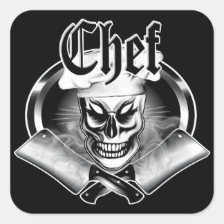 Sticker Carré Chef Crâne 4