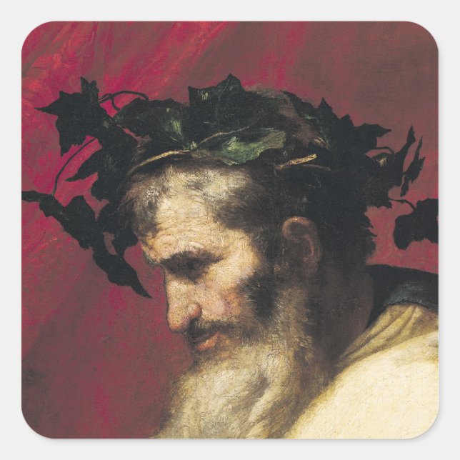 Sticker Carré Chef d'un vieil homme (Devant)