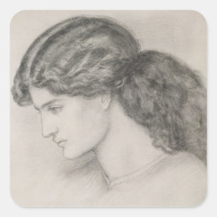Sticker Carré Chef d'une femme, 1861 (crayon sur papier)