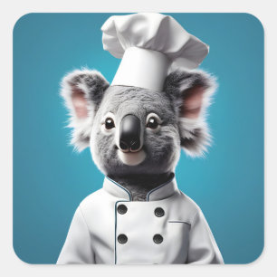 Sticker Carré Chef Koala