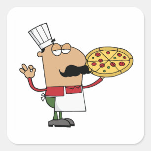 Sticker Carré Chef pizza italienne