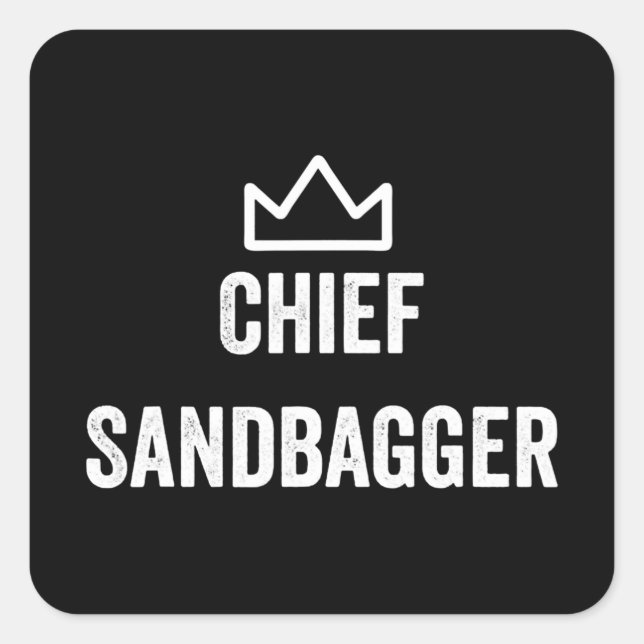 Sticker Carré Chef Sandbagger Golf mème Bjj Chess Sandbag (Devant)