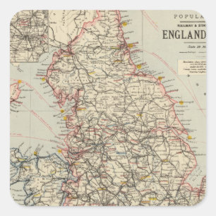 Sticker Carré Chemin de fer, Angleterre statistique, Pays de