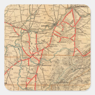 Sticker Carré Chemin de fer de Louisville et de Nashville