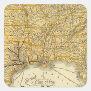 Sticker Carré Chemin de fer, lignes de paquebot Southern Pacific