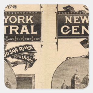 Sticker Carré Chemin de fer New York Central et Hudson River
