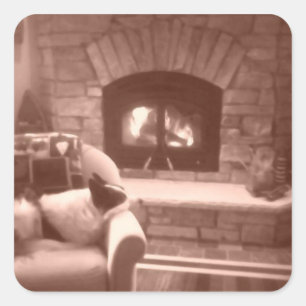 Sticker Carré Cheminée