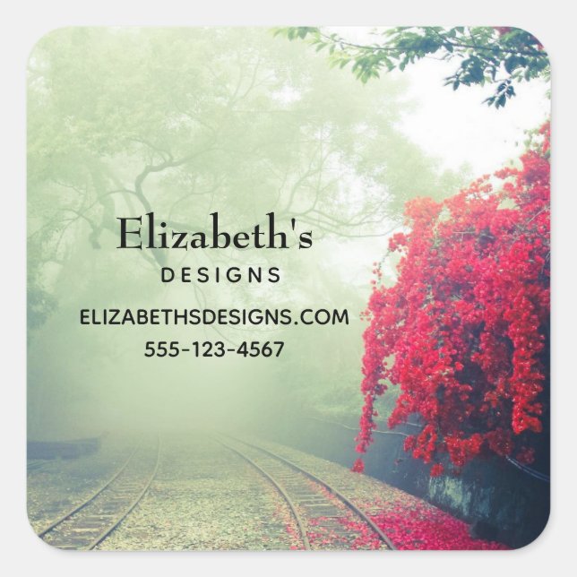 Sticker Carré Chemins de fer Misty - Pittoresque Photo Business (Devant)