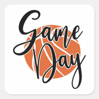 Sticker Carré Chemise de basketball Jour de jeu Imprimer