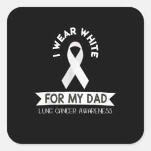 Sticker Carré Chemise de cancer du poumon papa Mois de sensibili