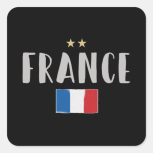 Sticker Carré Chemise de fan de football de France Drapeau franç