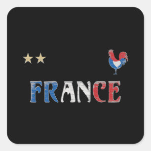Sticker Carré Chemise de fan de football de France Drapeau franç