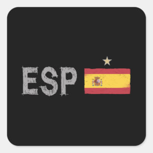 Sticker Carré Chemise de foot de fan de l'Espagne Drapeau espagn