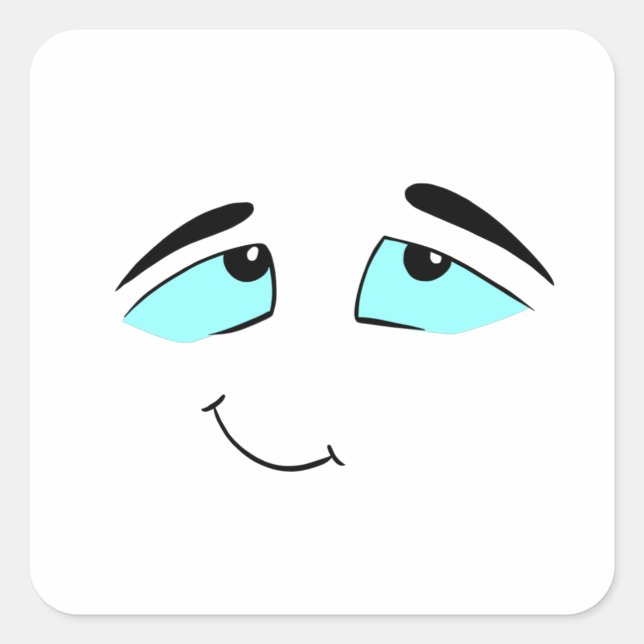 Sticker Carré chemise humoristique, visages amusants, chemise hu (Devant)