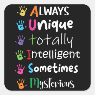 Sticker Carré Chemise Kindness sensibilisation sur l'autisme tou