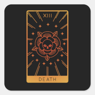Sticker Carré Chemises De Cartes De Tarot Pour Femmes Occulte Le