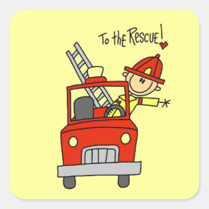 Sticker Carré Chemises et Cadeaux de Pompiers à la Rescousse