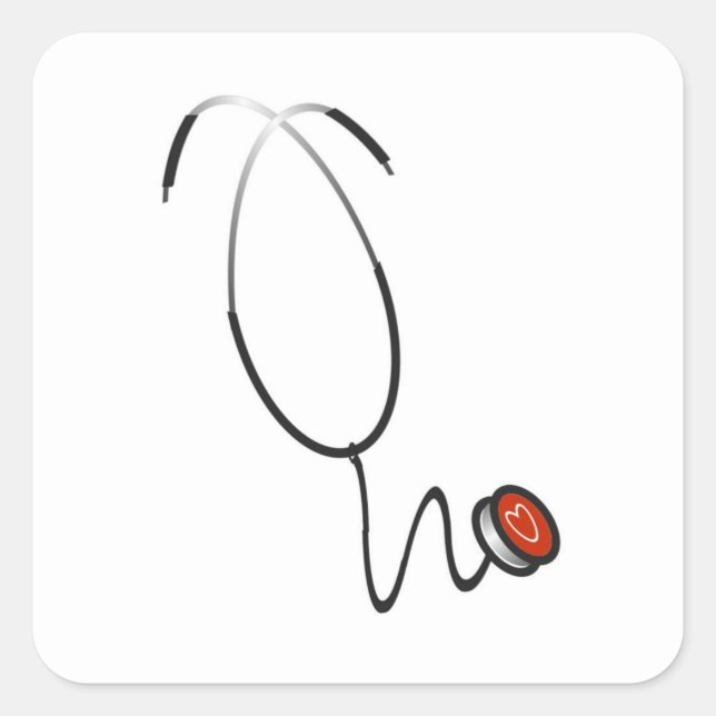 Sticker Carré Chemises et cadeaux Stethoscope (Devant)