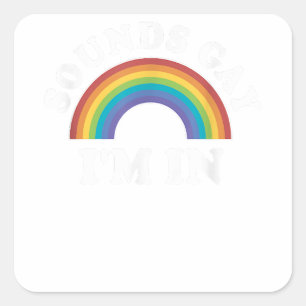 Sticker Carré Chemises gay pride Hommes Femmes LGBT Arc En Ciel 