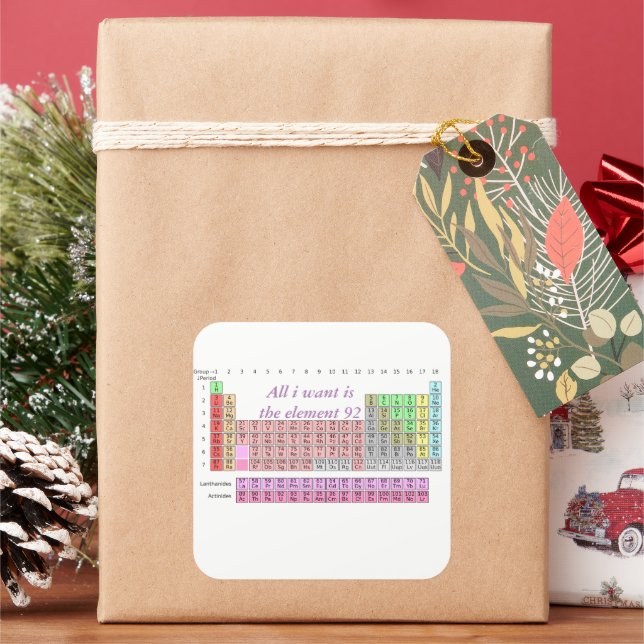 Sticker Carré Chemistry Teacher - Periodic Table Science Teacher (vacances)