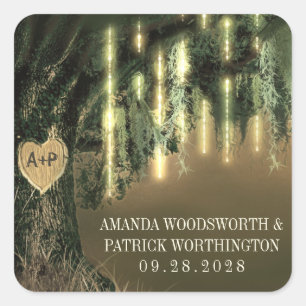 Sticker Carré Chêne en direct Espagnol Mariage de la mousse Favo